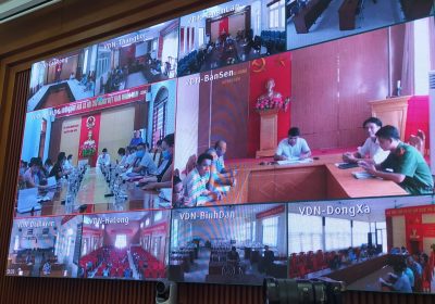 Hội nghị trực tuyến về chuyển đổi vật liệu NTTS tại Vân Đồn.