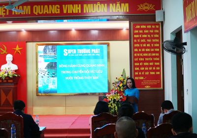 Hội nghị trực tuyên về chuyển đổi vật liệu nuôi trồng thủy sản tại Vân Đồn
